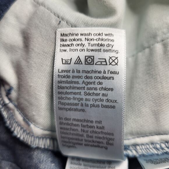 J Crew Chambray Paper Bag Jeans Tie Waist Relaxed Crop Wide Leg Cotton Hemp 0 - Picture 9 of 10